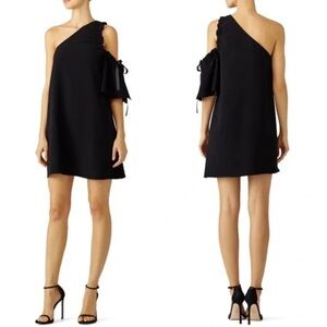 Cinq a Sept Gemini One Shoulder Mini Dress Size Medium Asymmetrical LBD